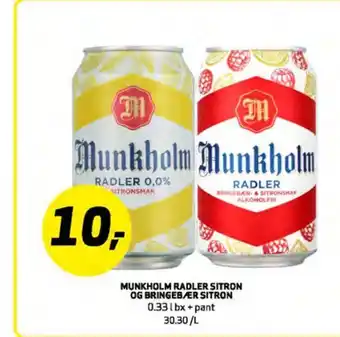 Bunnpris Munkholm radler sitron og bringebær sitron tilbud