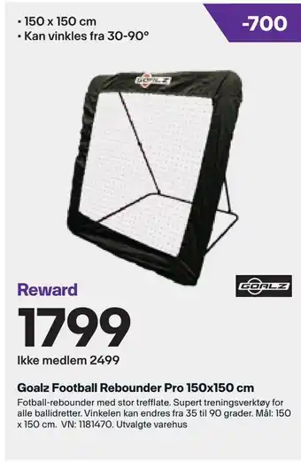 XXL Sport Goalz Football Rebounder Pro 150x150 cm tilbud