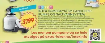 Extra Leker Intex kombosystem sandfilter- pumpe og saltvannsystem tilbud