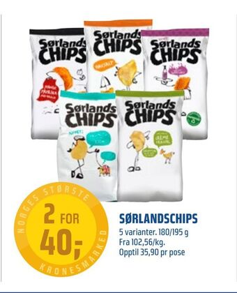 Coop Obs Sørlandschips tilbud