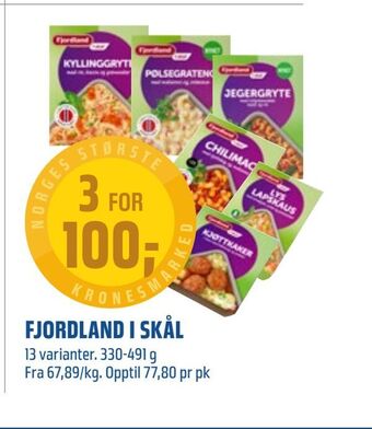 Coop Obs Fjordland i skål tilbud