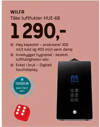 ELON Wilfa Tåke luftfukter HUE-6B tilbud