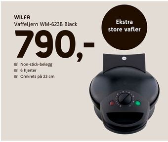 ELON Wilfa Vaffeljern WM-623B Black tilbud