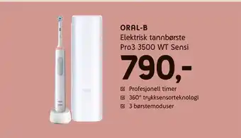 Oral-b Elektrisk tannbørste Pro3 3500 WT Sensi