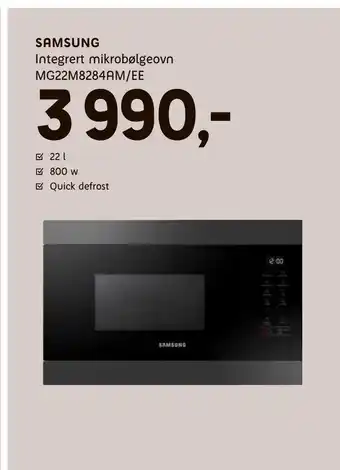 ELON Samsung Integrert mikrobølgeovn MG22M8284AM/EE tilbud