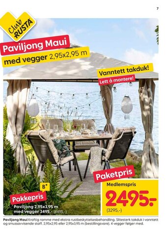 Rusta Paviljong maui tilbud