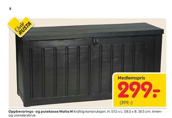 Rusta Oppbevarings - og putekasse malta M tilbud