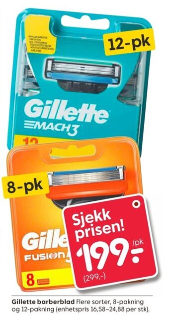 Rusta Gillette barberblad tilbud
