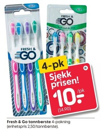 Rusta Fresh & go tannbørste tilbud