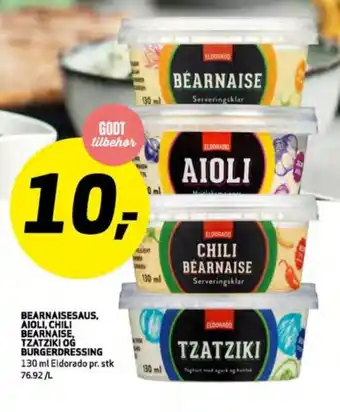 Bunnpris Bearnaisesaus, ajoli, chili bearnaise, tzatziki og burgerdressing tilbud
