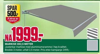 Europris Markise 3x2,5 meter tilbud