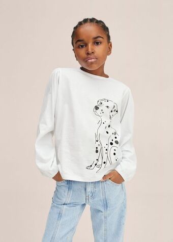 Mango Langermet t-skjorte med mønster tilbud