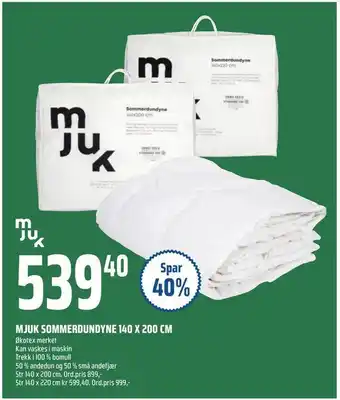 Coop Obs Mjuk sommerdundyne 140 x 200 cm tilbud