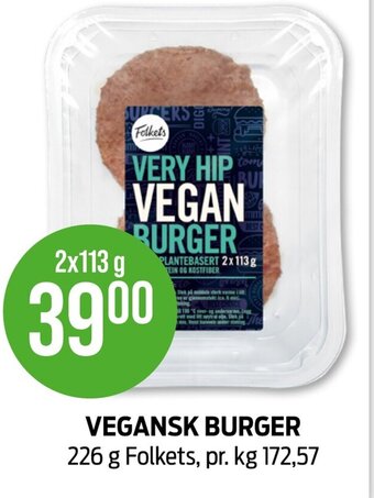 Kiwi Vegansk Burger tilbud