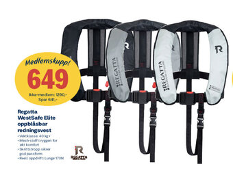Coop Extra Regatta Westsafe Elite Oppblåsbar Redningsvest tilbud