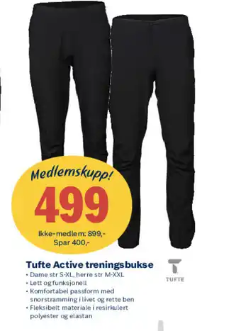 Coop Extra Tufte Active Treningsbukse tilbud