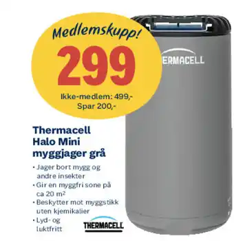 Coop Extra Thermacell Halo Mini Myggjager Grå tilbud