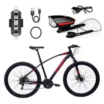 Tai Loy Bicicleta acero aro 27.5 nr disco mecanico + kit de luces xclusive delantera ro y trasera bl oferta