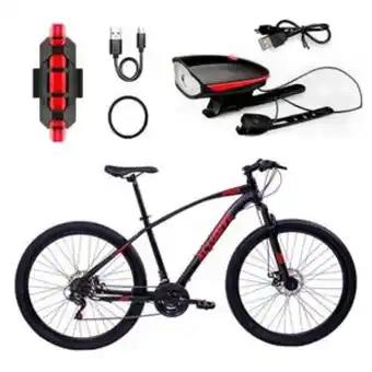 Tai Loy Bicicleta acero aro 27.5 nr disco mecanico + kit de luces delantera ro y trasera ro oferta