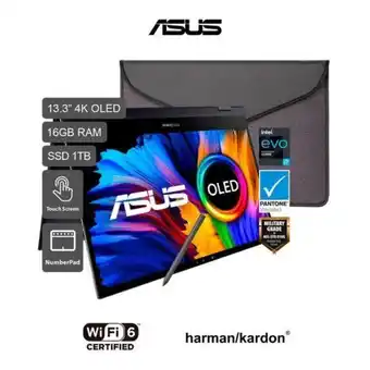 Hiraoka Laptop asus zenbook flip s13 oled ux371ea 13.3" intel core i7-1165g7 1tb ssd 16gb ram oferta