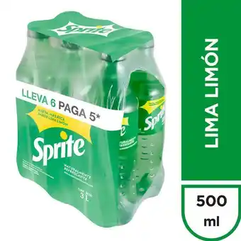 Vivanda Gaseosa sprite botella 500ml paquete 6un oferta