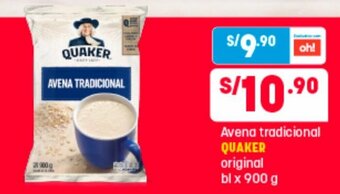 Plaza Vea Avena Tradicional Quaker Original 900g oferta