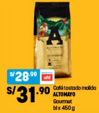 Plaza Vea Café Tostado Molido Altamayo Gourmet 450g oferta