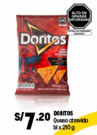 Plaza Vea Doritos Queso Atrevido 210g oferta