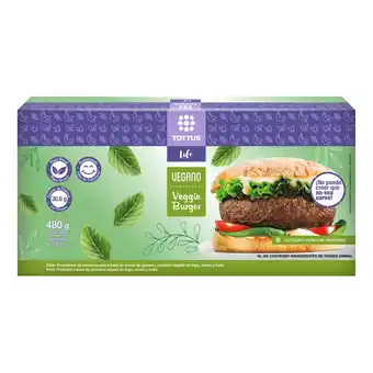 Tottus Hamburguesa vegana tottus life 480 gr oferta