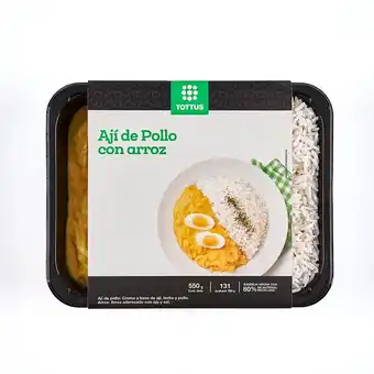 Tottus Aji de pollo con arroz blanco oferta