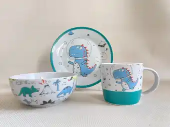 Tottus Set x3 vajilla infantil loza unico donut oferta