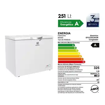 Tottus Congeladora electrolux 251lt efcc25c2huw oferta