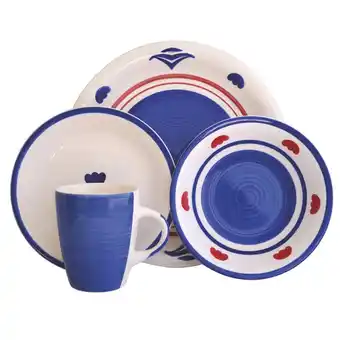 Tottus Juego de vajilla pintado mano holandés 16 piezas oferta