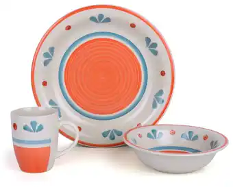 Tottus Juego de vajilla pintado a mano campes 12 piezas oferta