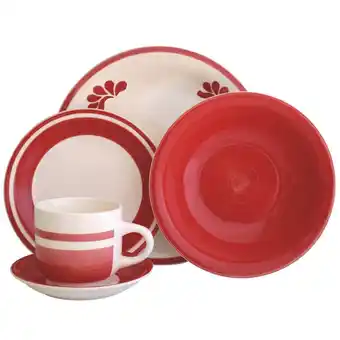 Tottus Juego de vajilla pintado canela 20 piezas oferta