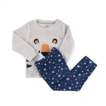 Tottus Pijama coral niño talla 8 gris oferta