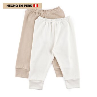 Tottus Packx2 pantalon color entero algodón bebe oferta