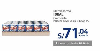 Makro Mezcla láctea ideal cremosita plancha de 24 unids. x 395 g. c/u oferta