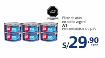 Makro Filete de atún en aceite vegetal a1 pack de 6 unids. x 170 g. c/u oferta