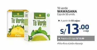 Makro Té verde wawasana caja de 50 unids. oferta