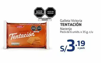 Makro Galleta victoria tentación naranja pack de 6 unids. x 35 g. c/u oferta