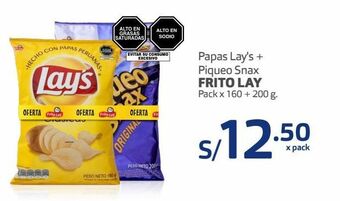 Makro Papas lay's + piqueo snax frito lay pack x 160 + 200 g oferta