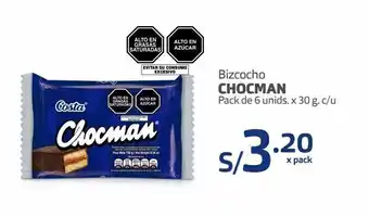 Bizcocho chocman pack de 6 unids. x 30 g. c/u