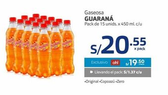 Makro Gaseosa guaraná pack de 15 unids. x 450 ml. c/u oferta