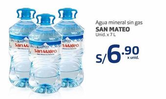 Makro Agua mineral sin gas san mateo unid. x 7 l oferta