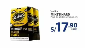 Makro Vodka mike's hard pack de 4 latas x 355 ml. c/u oferta