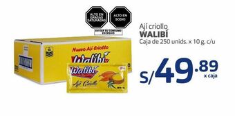 Ají criollo walibí caja de 250 unids. x 10 g. c/u