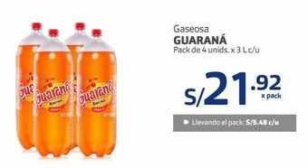 Makro Gaseosa guaraná pack de 4 unids. x 3 l c/u oferta