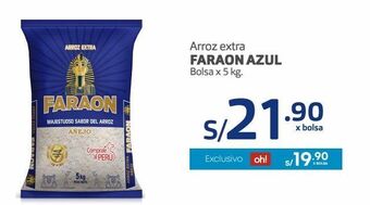Makro Arroz extra faraon azul bolsa x 5 kg. oferta