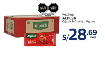 Makro Ketchup alpesa caja de 240 unids. x 8 g. c/u oferta
